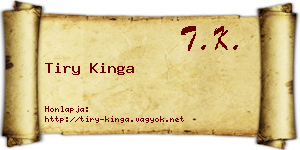 Tiry Kinga névjegykártya